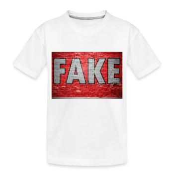 Fake Brick Wall Graffiti - Kids' Premium Organic T-Shirt - white - Front