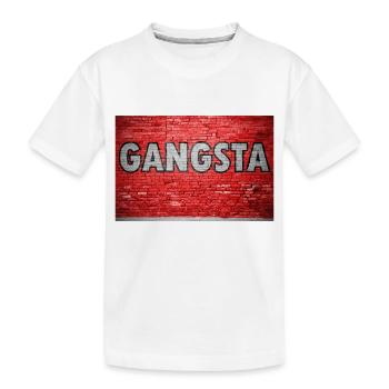 Gangster Brick Wall Graffiti - Kids' Premium Organic T-Shirt - white - Front