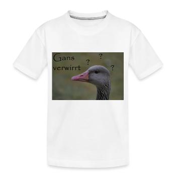 Goose confused - funny saying - Kids' Premium Organic T-Shirt - white - Front