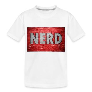 Graffiti de nerd sur un mur de briques - T-shirt bio Premium Enfant - blanc - Devant