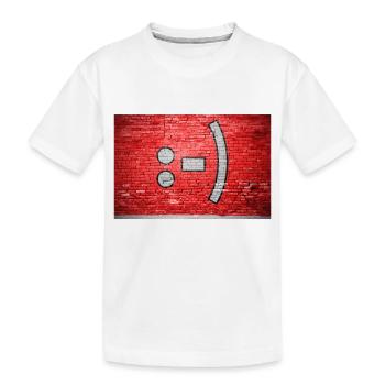 Graffiti mural de briques souriantes :-) - T-shirt bio Premium Enfant - blanc - Devant