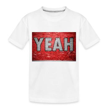 Yeah Comic Ziegelsteinmauer Graffiti - Kinder Premium Bio T-Shirt - Weiß - Vorne