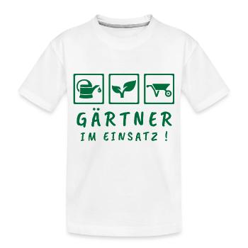Gärtner im Einsatz - Kinder Premium Bio T-Shirt - Weiß - Vorne