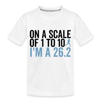 Sur une échelle de 1 à 10, je suis un 26,2 - T-shirt bio Premium Enfant - blanc - Devant