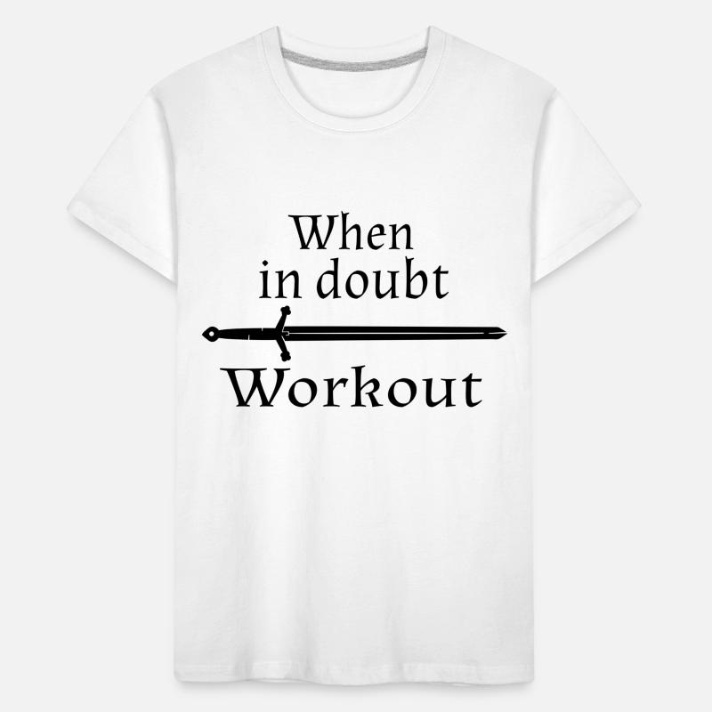 When in doubt work out motto black Kids' Premium Organic T-Shirt