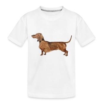 Teckel Shorthair Teckel Teckel - T-shirt bio Premium Enfant - blanc - Devant