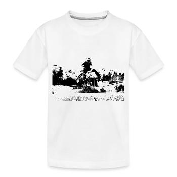 BMX Race Racing MTB Motocross - Kinder Premium Bio T-Shirt - Weiß - Vorne