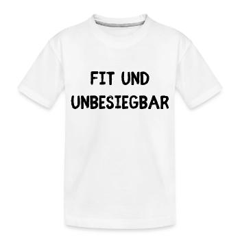 Fit und Unbesiegbar - Kinder Premium Bio T-Shirt - Weiß - Vorne