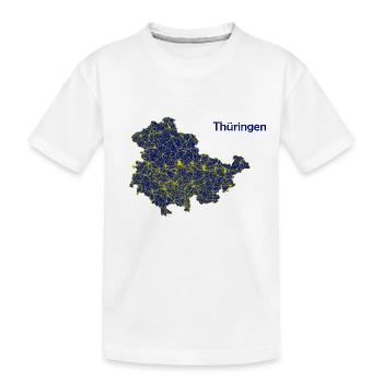 Karte Bundesland Thüringen Straßenkarte - Kinder Premium Bio T-Shirt - Weiß - Vorne