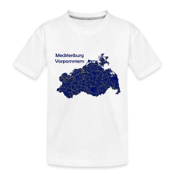 Karte Bundesland Mecklenburg Vorpommern Straßen - Kinder Premium Bio T-Shirt - Weiß - Vorne