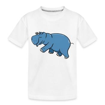 Friendly hippo - Kids' Premium Organic T-Shirt - white - Front