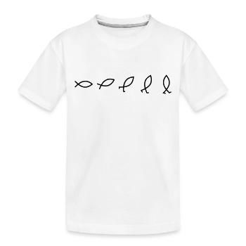 Evolution Fisch - Kinder Premium Bio T-Shirt - Weiß - Vorne