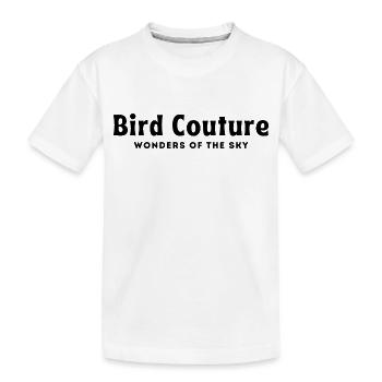 bird couture wonders of the sky | clan of birds - Kinder Premium Bio T-Shirt - Weiß - Vorne