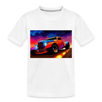 Hot Rod Sportwagen im Sonnenuntergang - Kinder Premium Bio T-Shirt - Weiß - Vorne