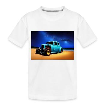 Hot Rod in der Nacht - Kinder Premium Bio T-Shirt - Weiß - Vorne
