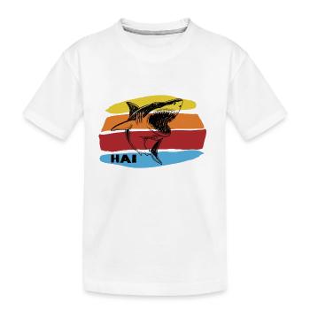 Hai - Kinder Premium Bio T-Shirt - Weiß - Vorne