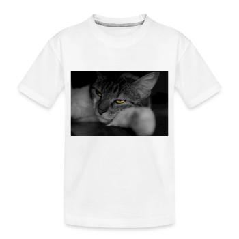 le chat au regard terrible - T-shirt bio Premium Enfant - blanc - Devant
