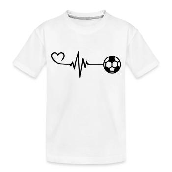Fußball Herz Puls Herzschlag - Kinder Premium Bio T-Shirt - Weiß - Vorne