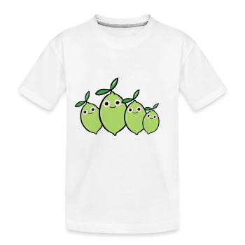 Family,Limone,Family,Lime, Comic - Kids' Premium Organic T-Shirt - white - Front