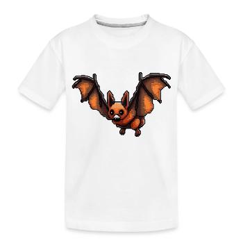 Flughund im Retrogaming Stil der 90er Jahre - Kinder Premium Bio T-Shirt - Weiß - Vorne