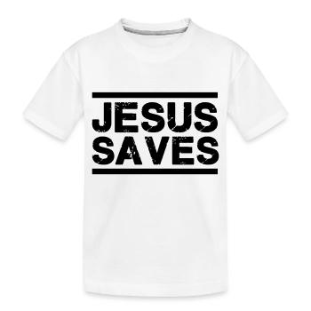 Jesus saves - Kids' Premium Organic T-Shirt - white - Front