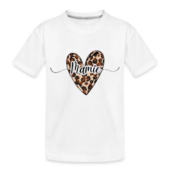 Granny Herz Leopard Trend - Kinder Premium Bio T-Shirt - Weiß - Vorne