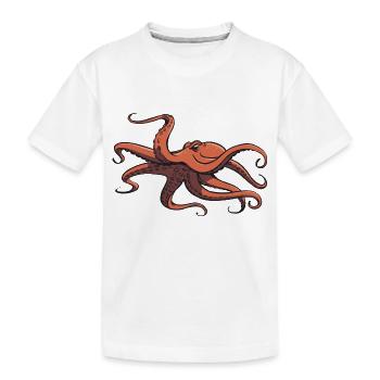 J’aime le poulpe - huit tentacules - calmar - T-shirt bio Premium Enfant - blanc - Devant