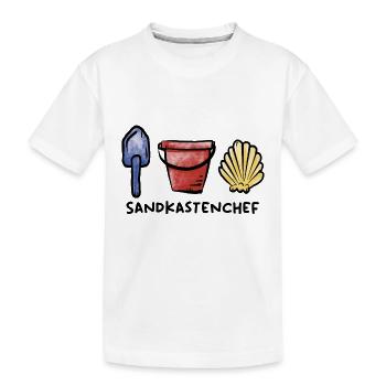 Sandkasten Chef / Spielzeug / Spielplatz / Sommer - Kinder Premium Bio T-Shirt - Weiß - Vorne