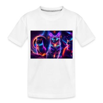Cosmocats Purples - Kids' Premium Organic T-Shirt - white - Front
