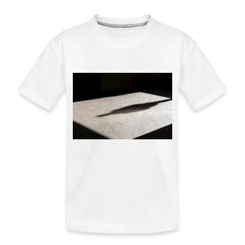 L’ombre d’une seule personne sur un sol carrelé - T-shirt bio Premium Enfant - blanc - Devant