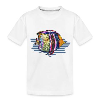 Fisch - Kinder Premium Bio T-Shirt - Weiß - Vorne
