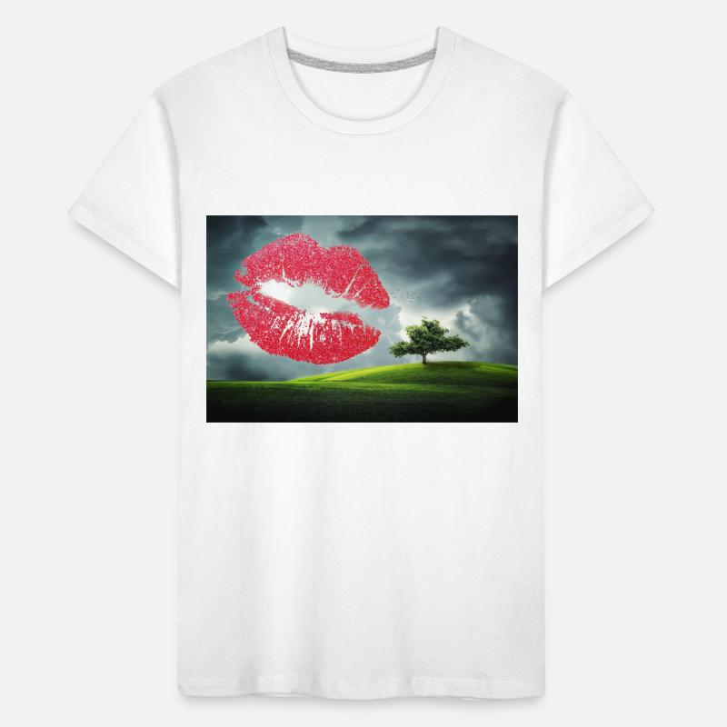 Baiser de la Saint-Valentin. T-shirt bio Premium Enfant