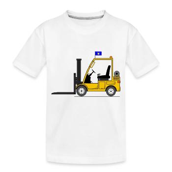 Forklift Kosovo Flag - Kids' Premium Organic T-Shirt - white - Front