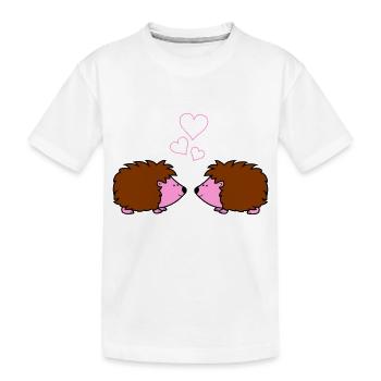 Hérisson amoureux - T-shirt bio Premium Enfant - blanc - Devant