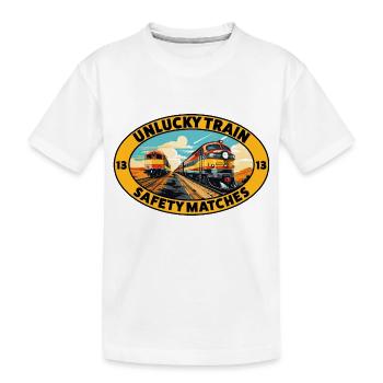 Unlucky Train - Safety Matches - Kids' Premium Organic T-Shirt - white - Front