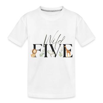 Wilder Fünfter Geburtstag Safari Zoo Motto Tiere 5 - Kinder Premium Bio T-Shirt - Weiß - Vorne