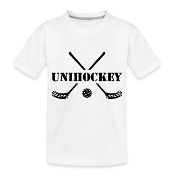 Floorball Unihockey Ballsport - Kinder Premium Bio T-Shirt - Weiß - Vorne