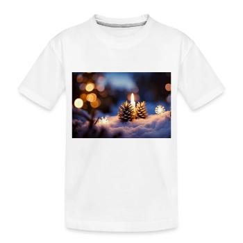Weihnachtsstimmung im Wald - Kinder Premium Bio T-Shirt - Weiß - Vorne