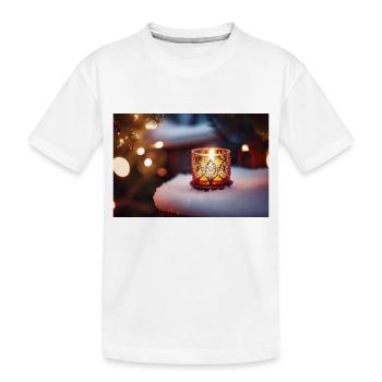 Bougie de Noël - T-shirt bio Premium Enfant - blanc - Devant