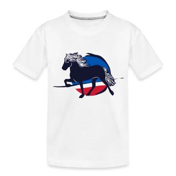 Islandpferd Reiter Grafik Pferd Reiten - Kinder Premium Bio T-Shirt - Weiß - Vorne