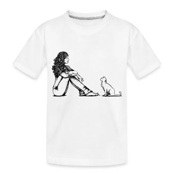 Meine Katze und Ich - Kinder Premium Bio T-Shirt - Weiß - Vorne