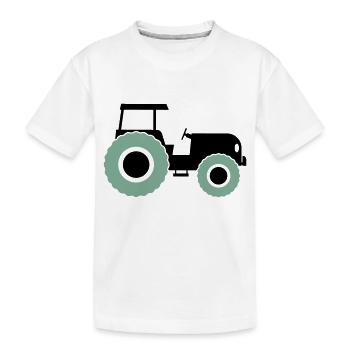tractor - Kids' Premium Organic T-Shirt - white - Front