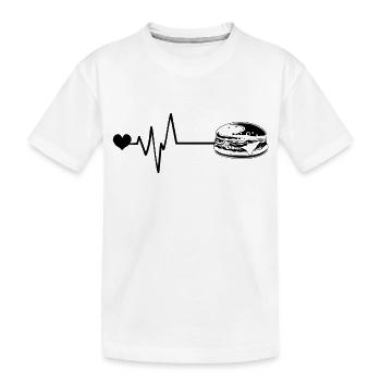 Burger Puls Herz Liebe - Kinder Premium Bio T-Shirt - Weiß - Vorne