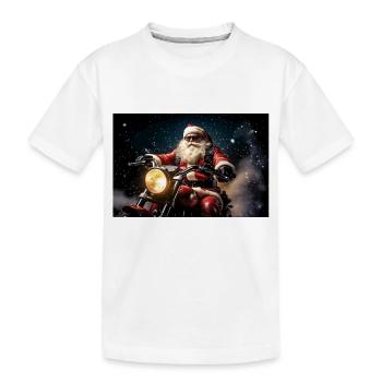 Biker Santa 3 - Kinder Premium Bio T-Shirt - Weiß - Vorne