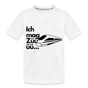 Ich mag Züge - Kinder Premium Bio T-Shirt - Weiß - Vorne