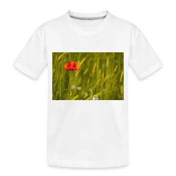 Coquelicot dans un champ de maïs - T-shirt bio Premium Enfant - blanc - Devant