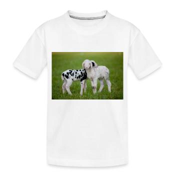 Lambs Black & White - Kids' Premium Organic T-Shirt - white - Front