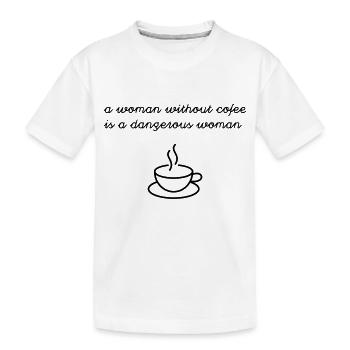 Frau ohne Kaffee - Kinder Premium Bio T-Shirt - Weiß - Vorne
