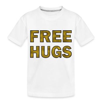 Câlins gratuits dorés - T-shirt bio Premium Enfant - blanc - Devant