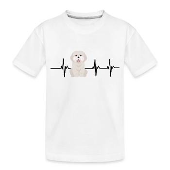 Battement de cœur coton de tulear - T-shirt bio Premium Enfant - blanc - Devant